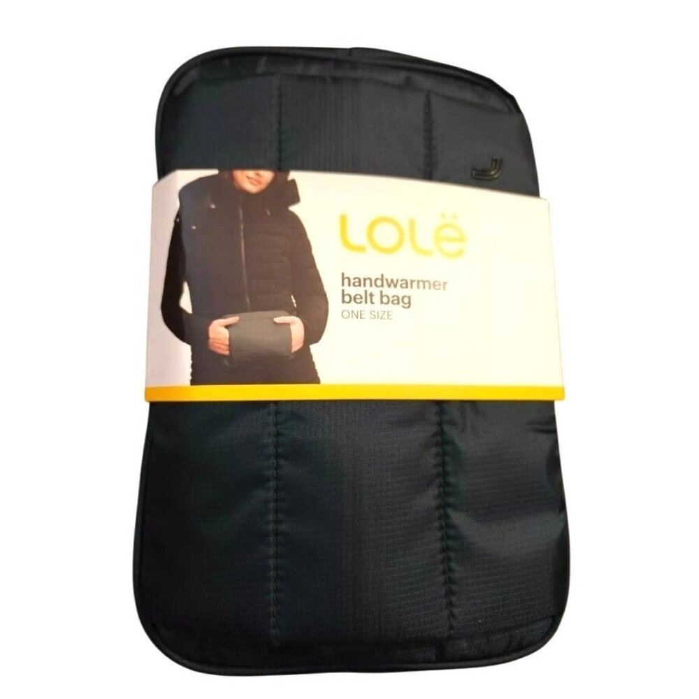 Lolë Unisex Black Crossbody Handwarmer Belt Bag Fanny Pack Faux Fur Adjustable